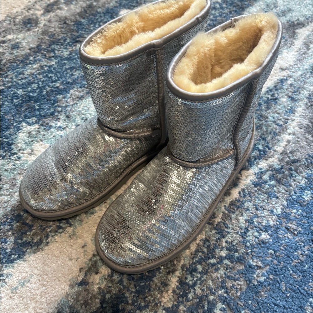 Silver Sequin Ugg Boots
